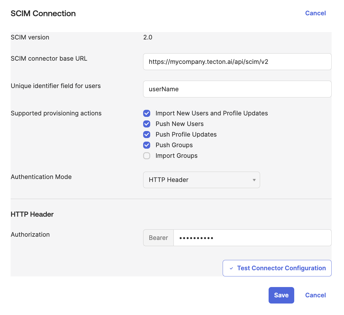 SCIM Connection